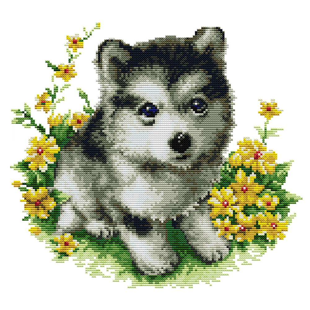 

Dog - 14CT Stamped Cross Stitch - 33*31CM, 501 Original