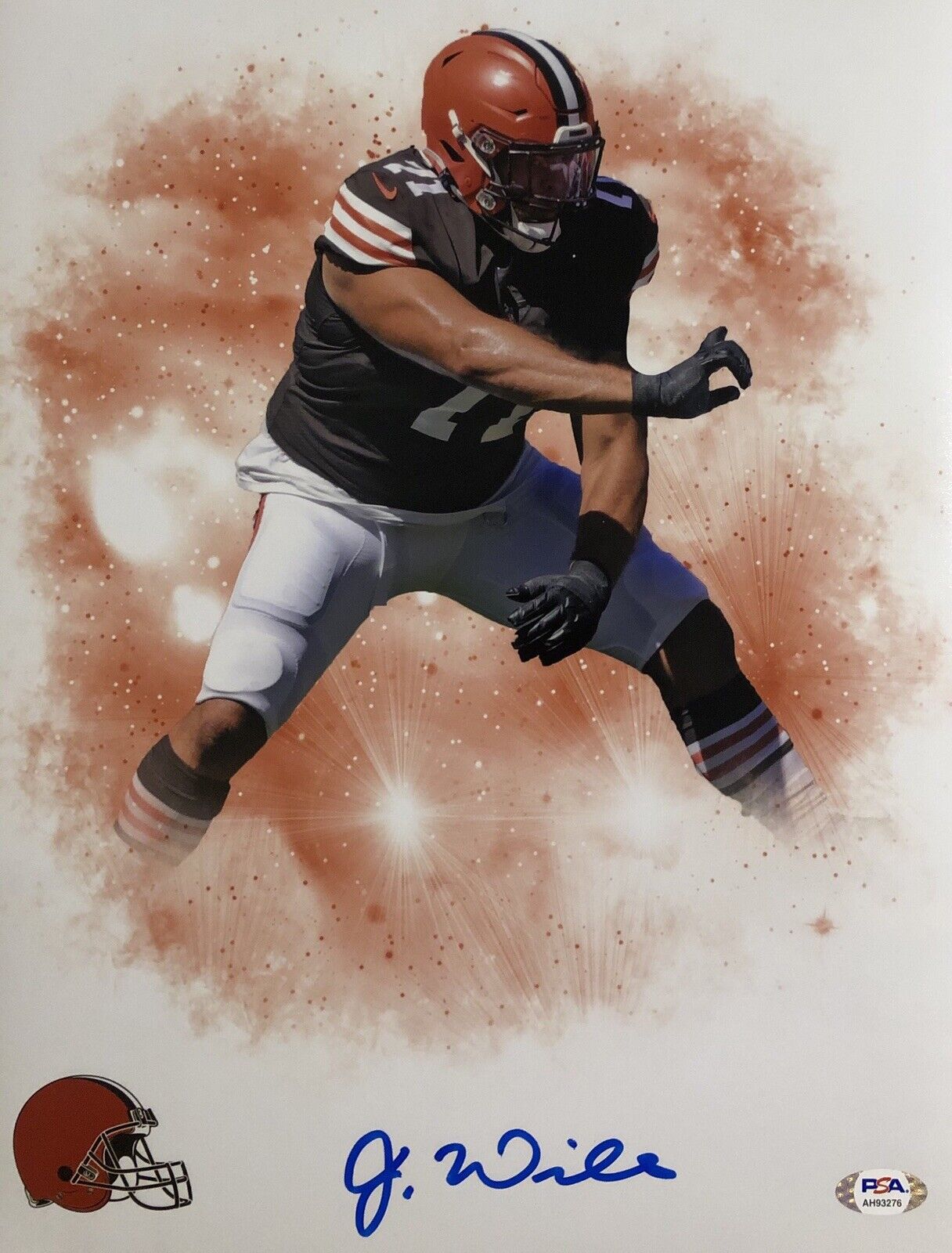 Jedrick Wills Signed Autographed Cleveland Browns 11x14 Photo Poster painting #1 Pick Psa/Dna