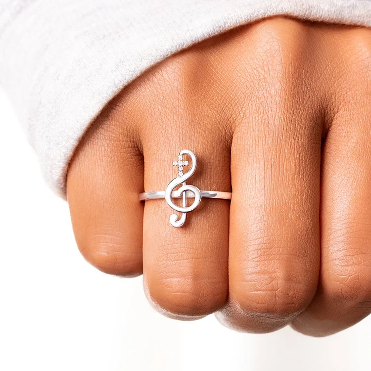 Praise Your Way Through The Storms Clef Cross Ring