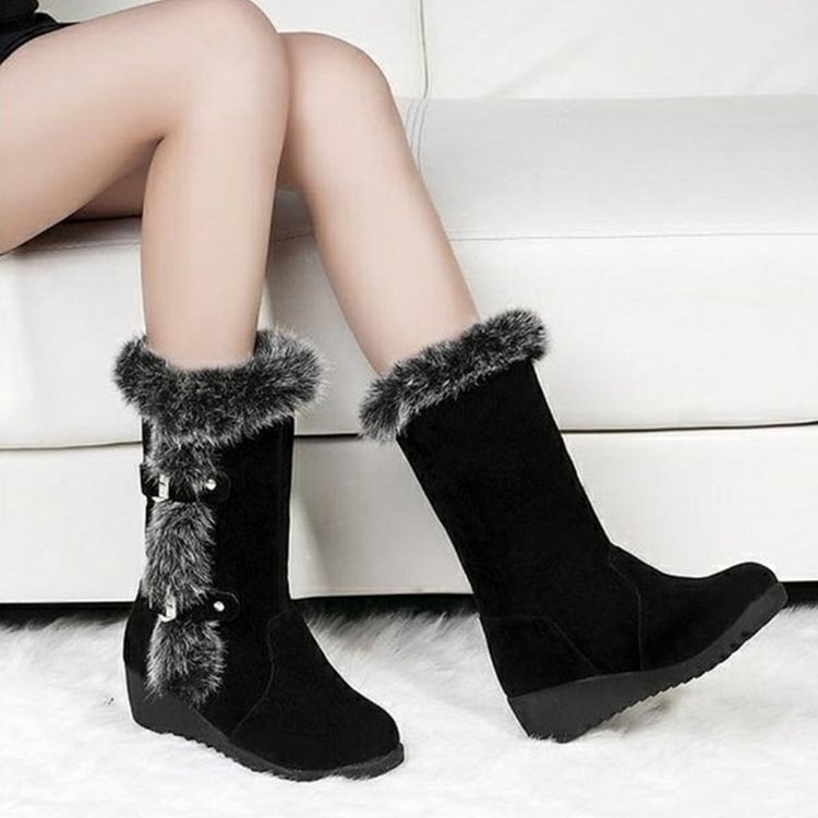 Gioiacombo™ Autunno e inverno nuovi stivali da neve in peluche scamosciato alla moda in pelliccia ecologica
