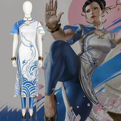 [Wetrose] In Stock Chunli 2023 Cosplay Costume Bodysuit Street Fighter 6 Chun-Li Chun Li New Outfit Full Set Halloween Party Wig