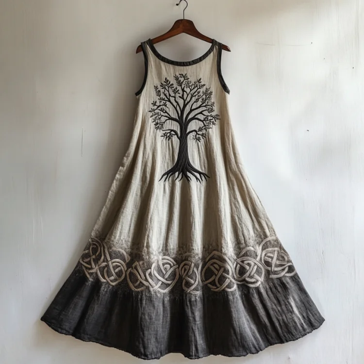 Viking Life Of Tree Celti Art Linen Tank Dress