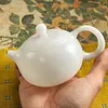 Unglazed Jade Porcelain Xishi Teapot, Handmade Dehua White Porcelain Single Teapot