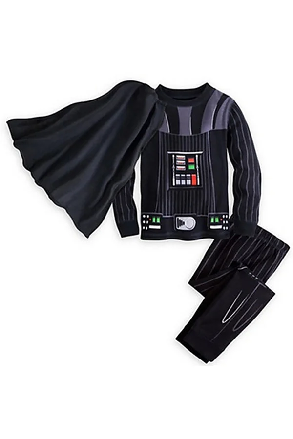 Long Sleeve Star Wars Darth Vader Halloween Kids Boys Pajama Black-elleschic