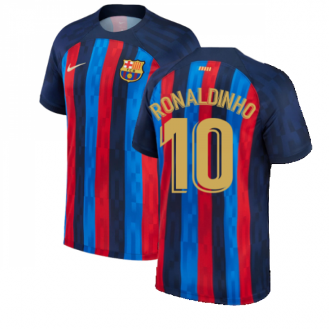 FC Barcelona Ronaldinho 10 Heimtrikot Kinder 2022-2023 (Mit Shorts)