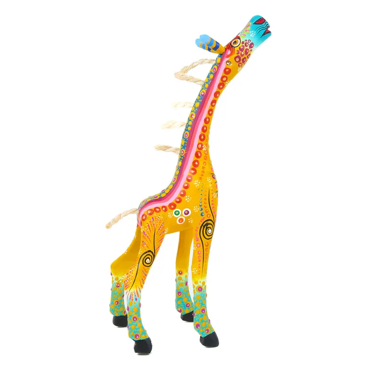 Beautiful Giraffe (Yellow) - Oaxacan Alebrije Wood Carving