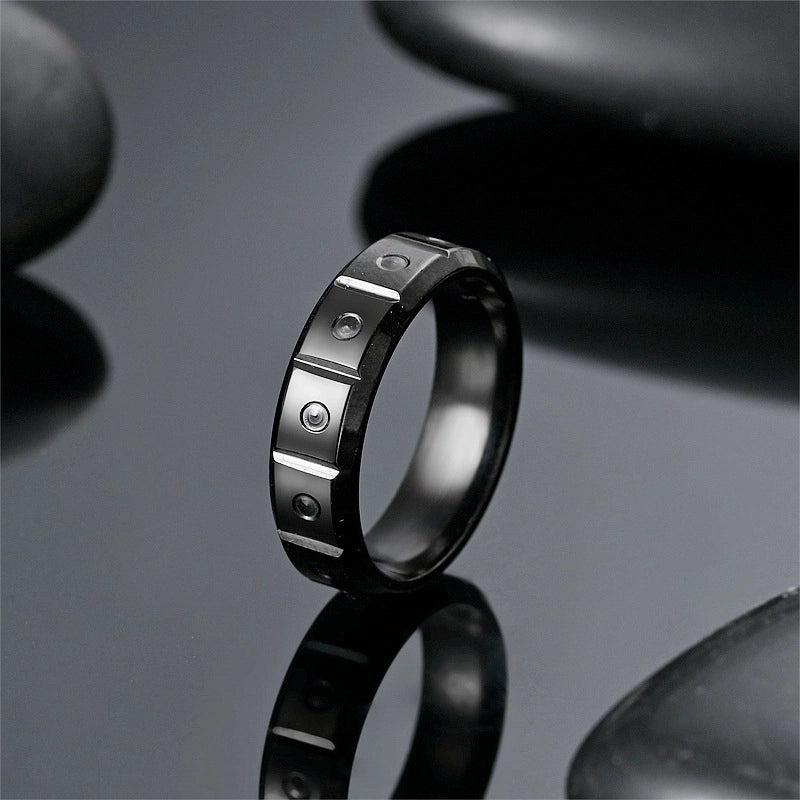 Titanium Steel 18K Gold Plated Casual Hip-Hop Plating Solid Color Rings