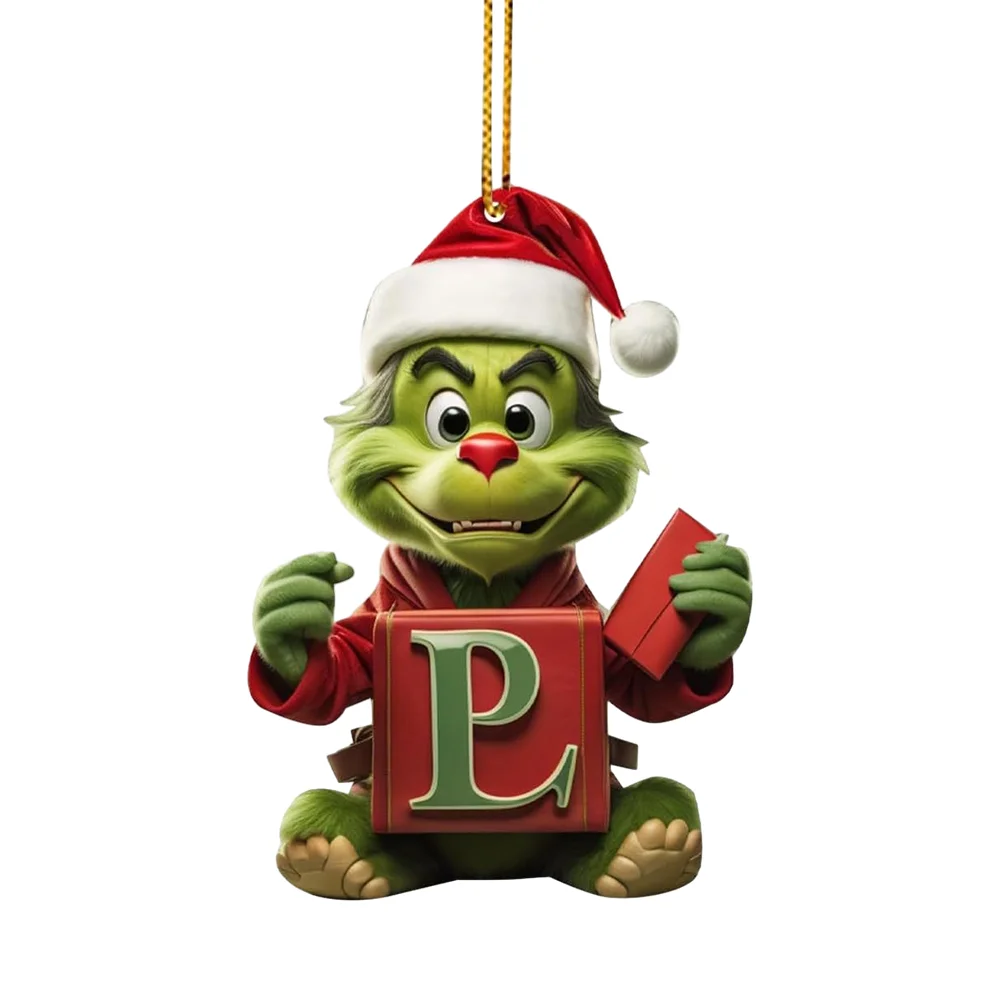 Christmas Acrylic Grinch Xmas Tree Hanging Ornament Hanging Green Monster Decor