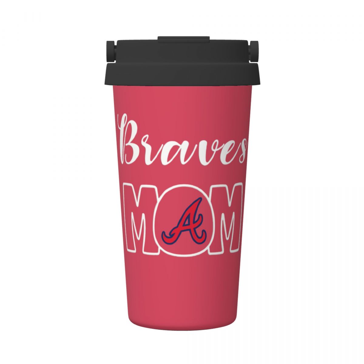 Atlanta Braves Mom 16oz Vacuum Stainless Steel Tea Tumbler with Lid and Handle