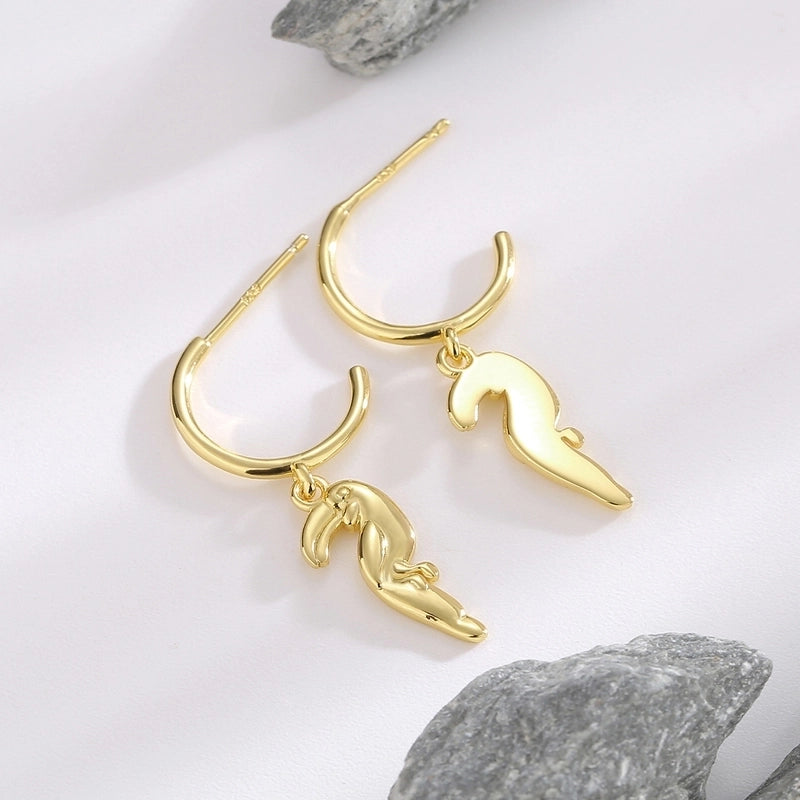 1 Pair 925 Sterling Silver Parrot Drop Earrings