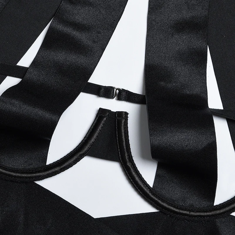 Billionm Black Bandage Lingerie Sexy Exotic Underwear Hollow Out Women Bodysuit Halter Porno Langerie European Clothing Sex Costumes Plus