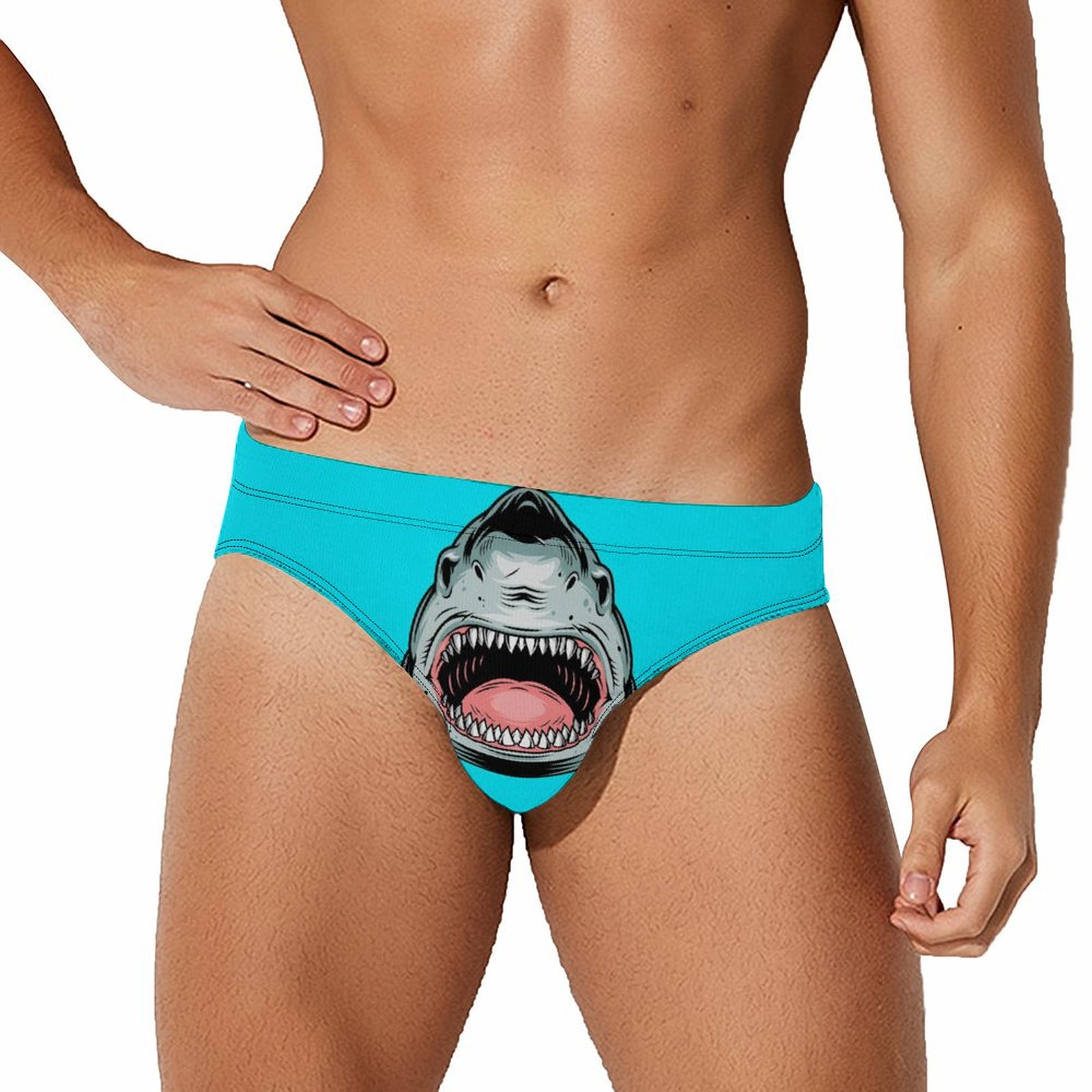 3D White Shark Double Print Trunks