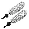 2pcs Wheel Barrel Brush Microfiber Wheel Cleaner Brush Removable Cover Auto Tire Cleaning Scrubber Auto Accessories for Car Maintenance Vehicle Wash Tool (black)