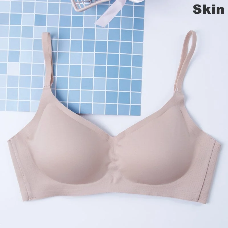 Seamless Fitness Women Solid Underwear Gathers Shockproof Removable Thin Pad Push Up Bra Female Vest Brassiere Bralette Lingerie