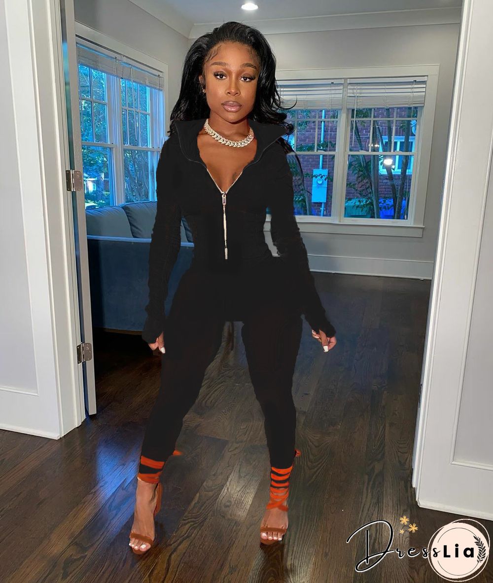 Sportswear Long Sleeve Jacket Pencil Pants Set