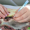 Resin Diamond Painting Point Drill Pen with 4 Various Tips Painting Arts 5D Point Drill Pen Diamonds Art Points Drills Pens for Nail Arts Rhinestone Decorations Cross-Stitch (Sky Blue)