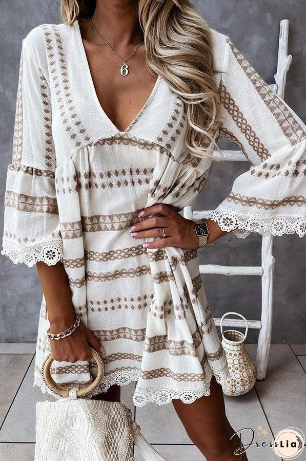 An Exotic Escape Lace Mini Dress