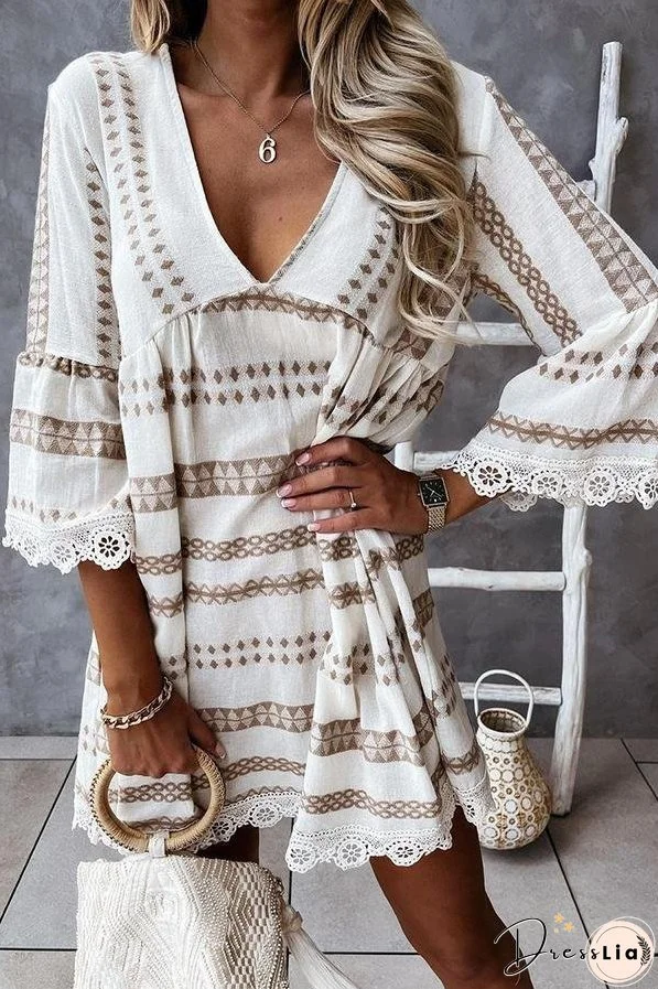 An Exotic Escape Lace Mini Dress