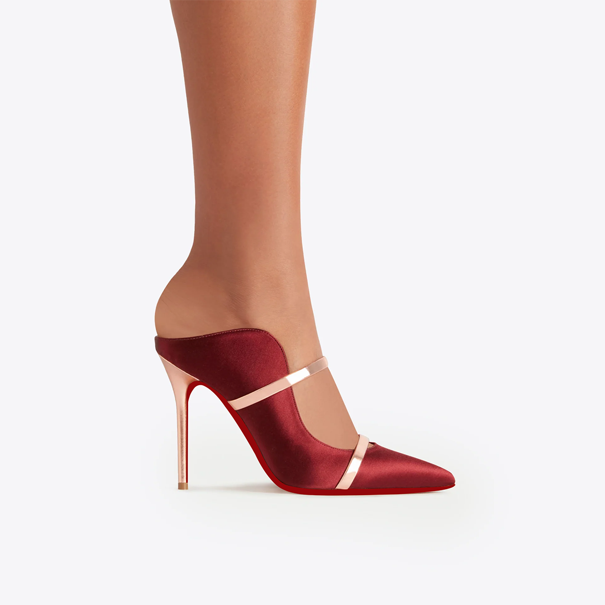 100mm Women's Party Classic Stiletto Red Bottom Shoes Slingback High Heels-MERUMOTE