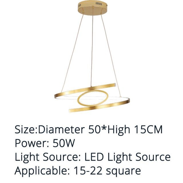 Gold LED Pendant Lights For Kitchen Aluminum Silica Suspension Hanging Cord Lamp Dinning Room Lamparas New Fixtur