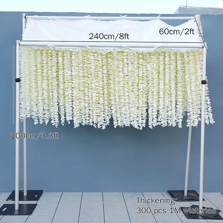 A8133 Luxury White Wisteria Hanging Flower Vine Cloth Flower Wall