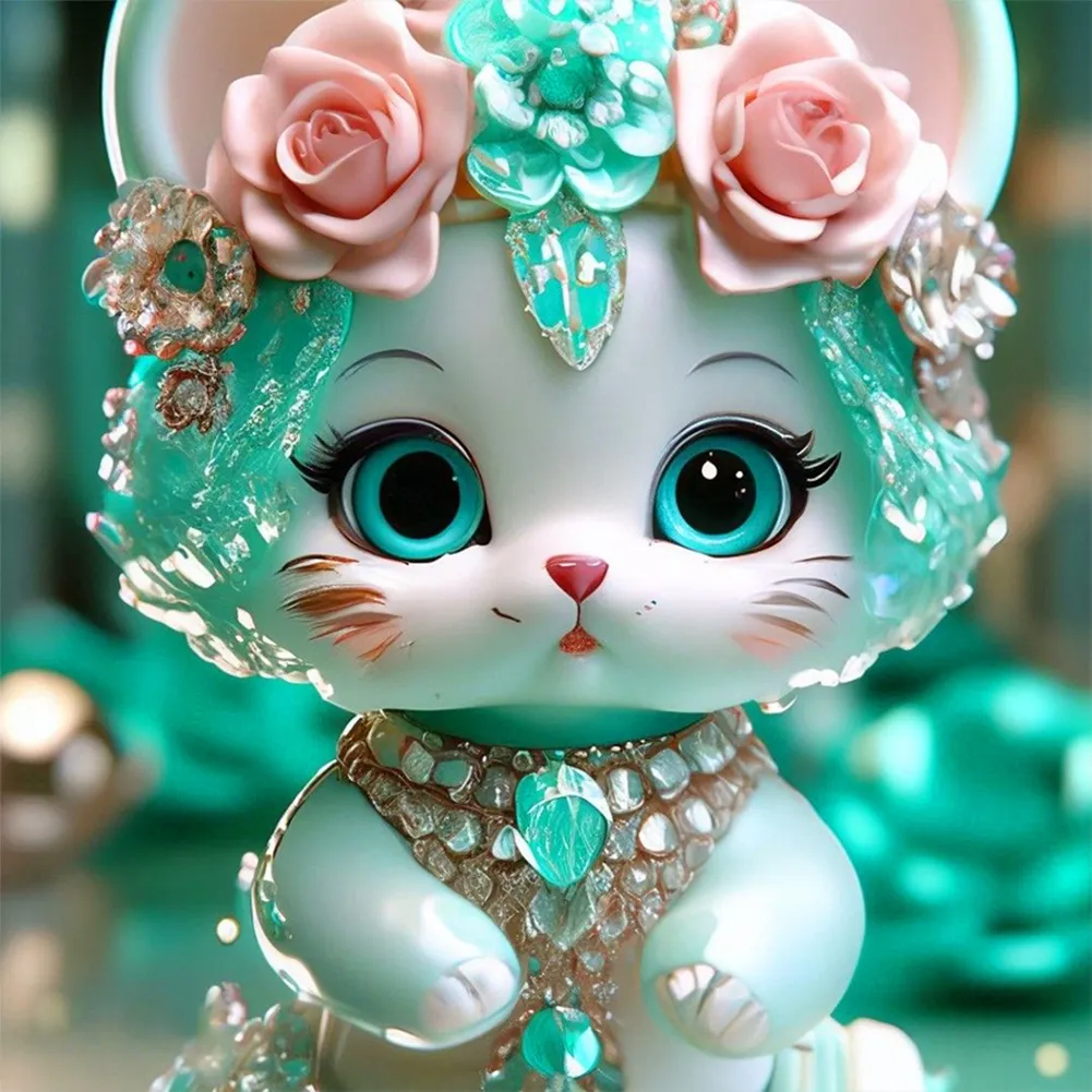 Diamond Cat (velvet cloth) AB drill full round/square diamond painting