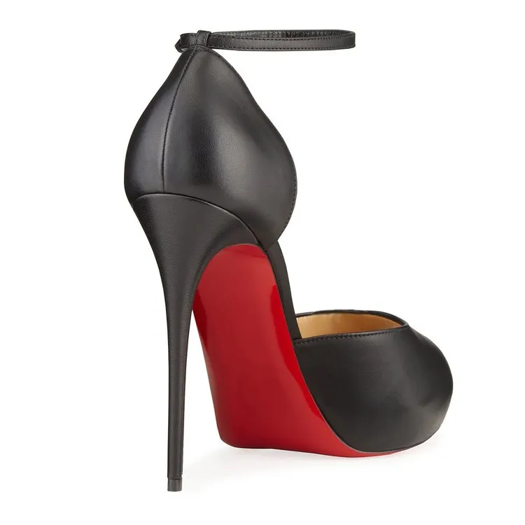 120mm Strap Platform Stilettos Red Soles Pumps Patent / Matte-vocosishoes