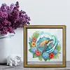 Turtle DIY Special Shaped Drill Wooden Diamond Painting Tabletop Ornaments Kit with Photo Frame Desktop Diamond Art Kits Double-Sided Pattern for Adults/Beginners Home Decor