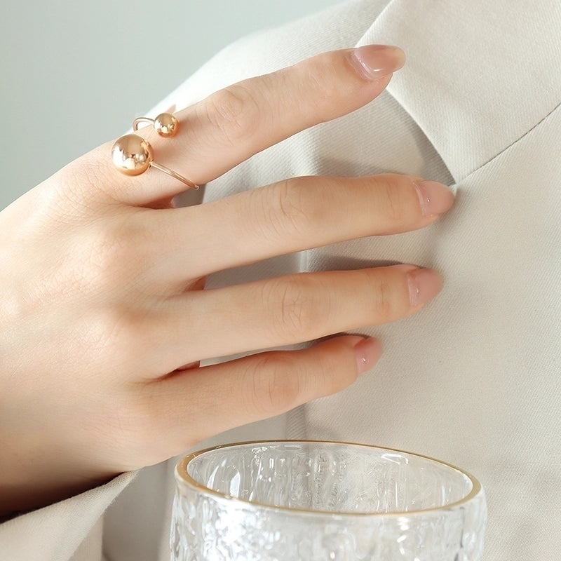 Minimalist Round Solid Color Titanium Steel 18K Gold Plated Open Rings