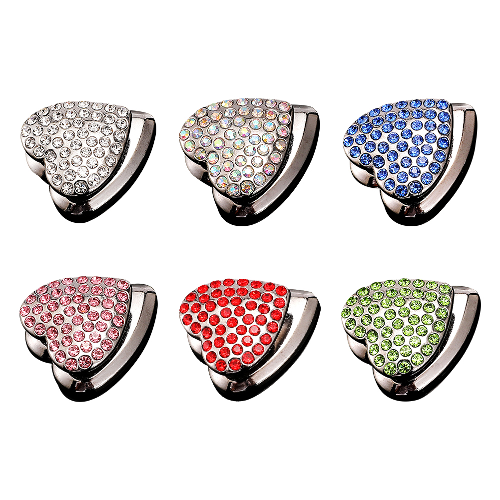 

Heart Rhinestone Adhesive Car Hook Organizer Bling Hanging Hooks Hanger, White, 501 Original