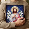 uk.everydayedeals DIY Pearl Painting With Frame - Handmade Self-Adhesive Pearls - Jesus(25*25cm)