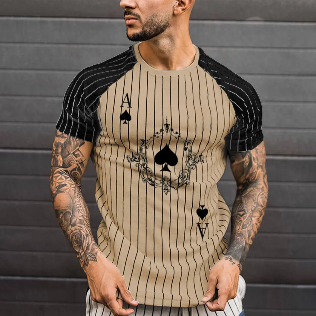 Short-sleeved Ace of Spades print short-sleeved T-shirt / [viawink] /