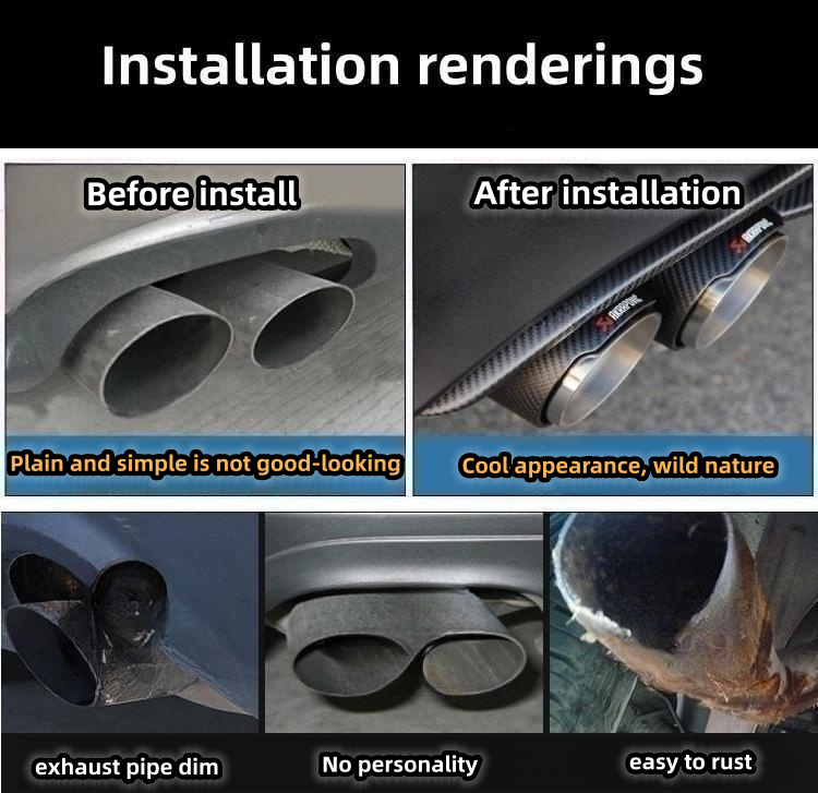 Car modified carbon fiber LED luminous exhaust pipe