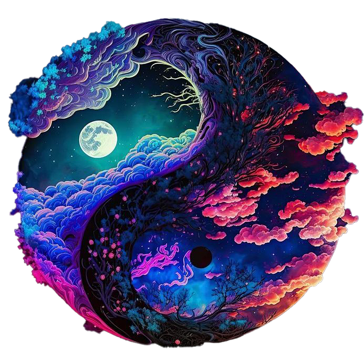 Yin Yang Sky Wooden Jigsaw Puzzle