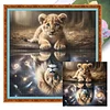 Lion Cub Grey Reflection-11CT Stamped Cross Stitch 40*40cm/15.75*15.75in