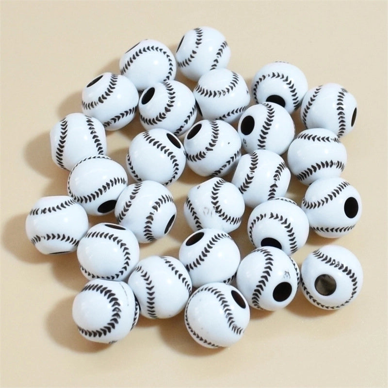 50 Pieces Arylic Baseball Beads
