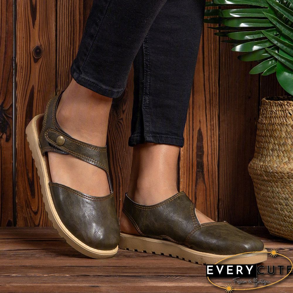 Vintage Flat Heel Magic Tape Loafers