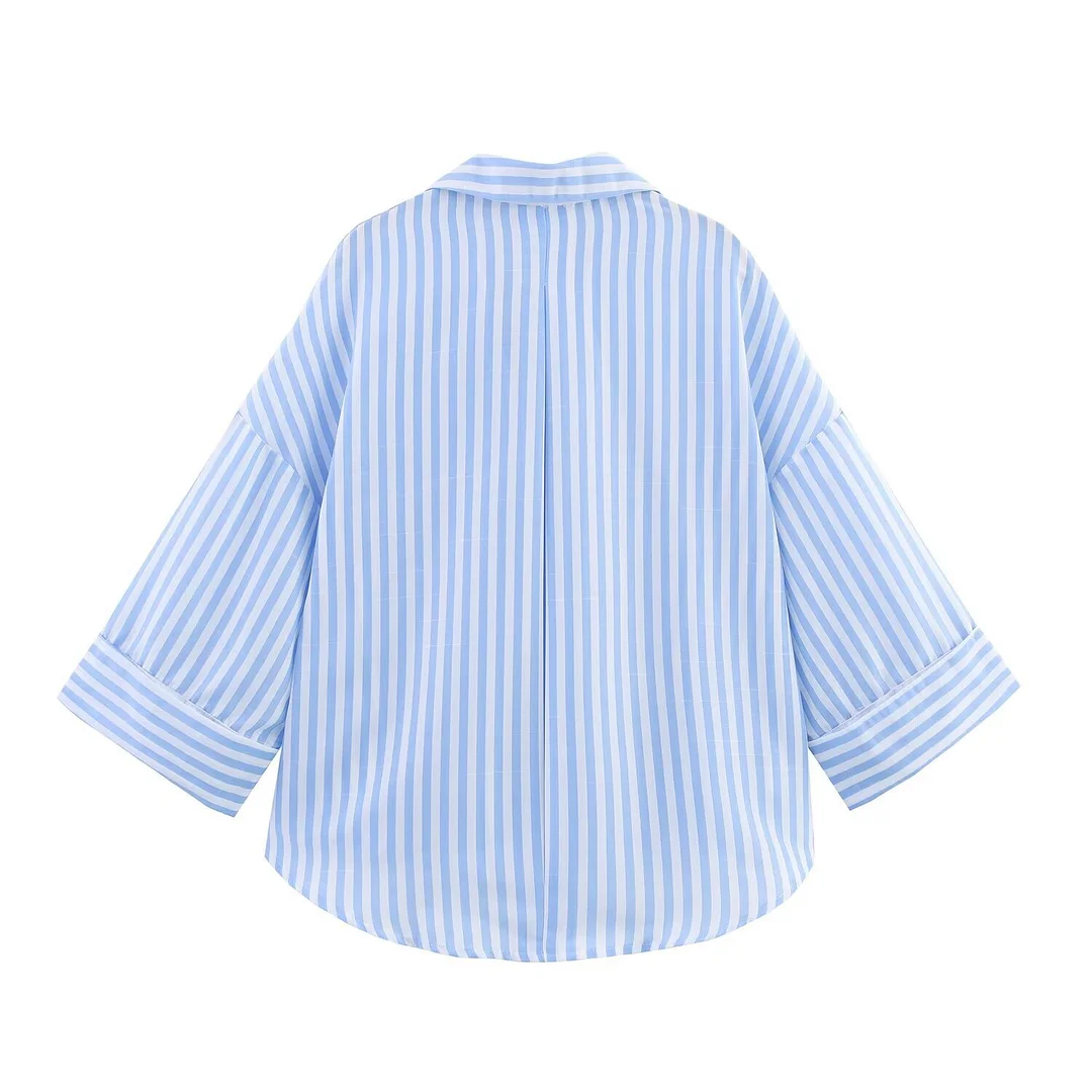 Nigikala Nigikala Summer New Slimming Linen-Blend Wi-Sleeve Shirt 2363801