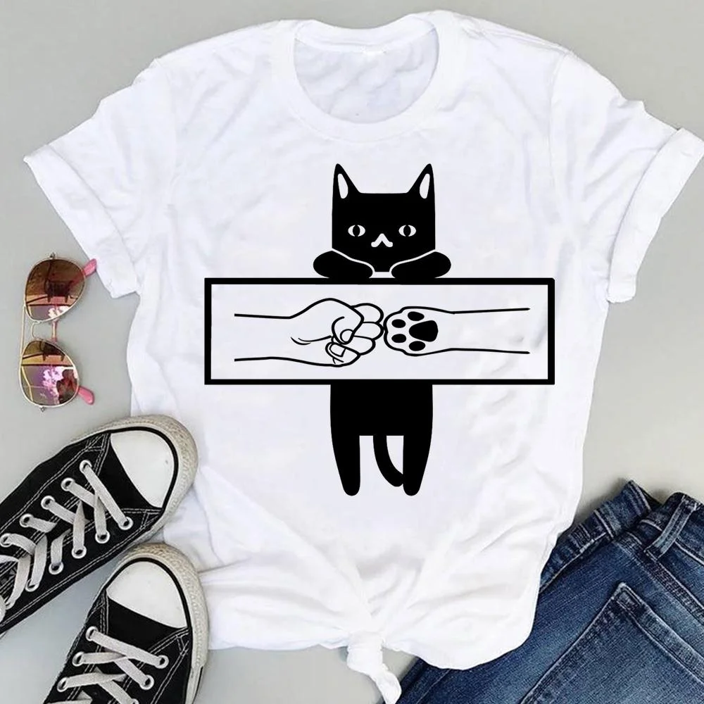 Women Cartoon Watercolor Paw Pet Dog Cute Fashion Print Graphic Summer Short Sleeve Female Clothes Tops Tees Tshirt T-Shirt