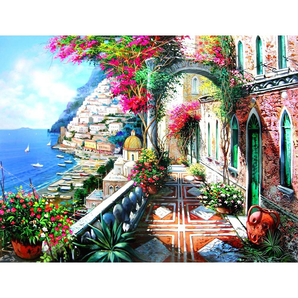 

50*40CM Square Drill Diamond Painting-House, 501 Original