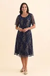 Wholesale Printed Dress, Lace Detail Midi Dress, SS2027 Fashion Trends, Mature Women Clothing Vendor, Business Casual Apparel