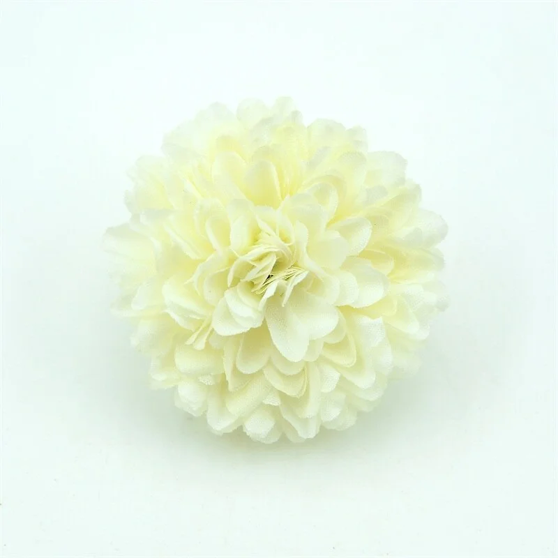 30pcs 5cm Silk Artificial Pompom Carnation Flower Head Hydrangea Wedding Home Decoration DIY Scrapbooking Craft Fake Flowers