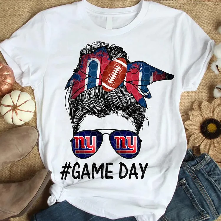 New York Giants  Women's White Relaxed T-Shirt