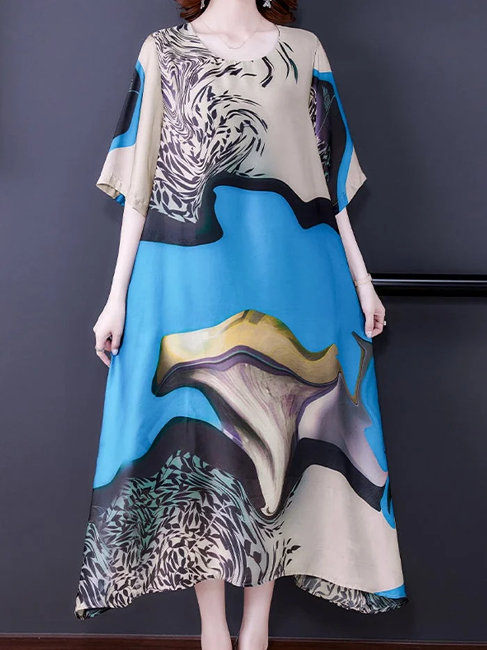 Fashion Print Silk Dress