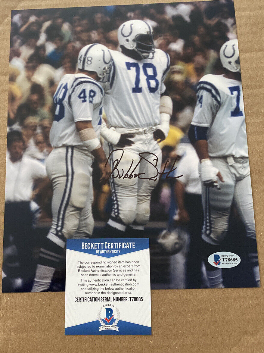 Bubba Smith Signed 8x10 Photo Poster painting Beckett Certified Baltimore Colts #3