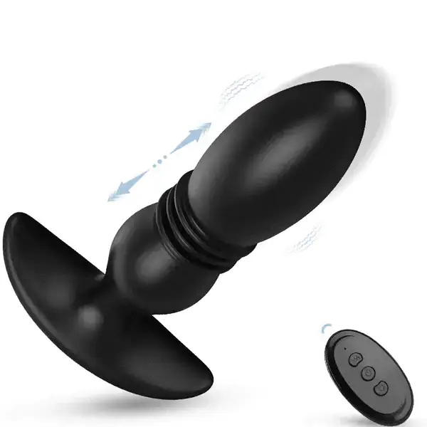 Remote Control Vibrating & Thrusting Anal Plug Prostate Massager By Rose Toy