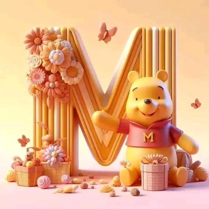 Diamond Painting - Full Round Drill - Pooh&Alphabet(Canvas|40*40cm)