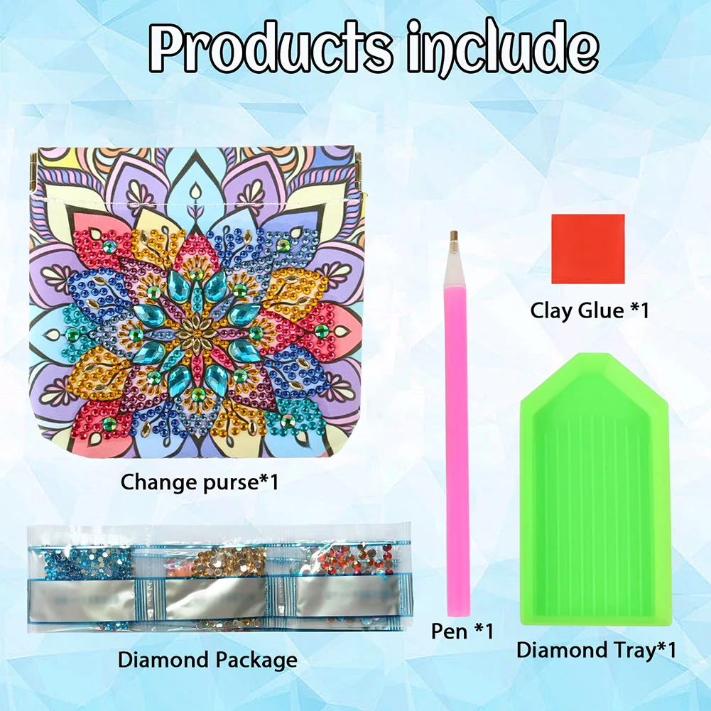 DIY Mandala Art Special Shape PU Diamond Painting Wallet Gifts for Women
