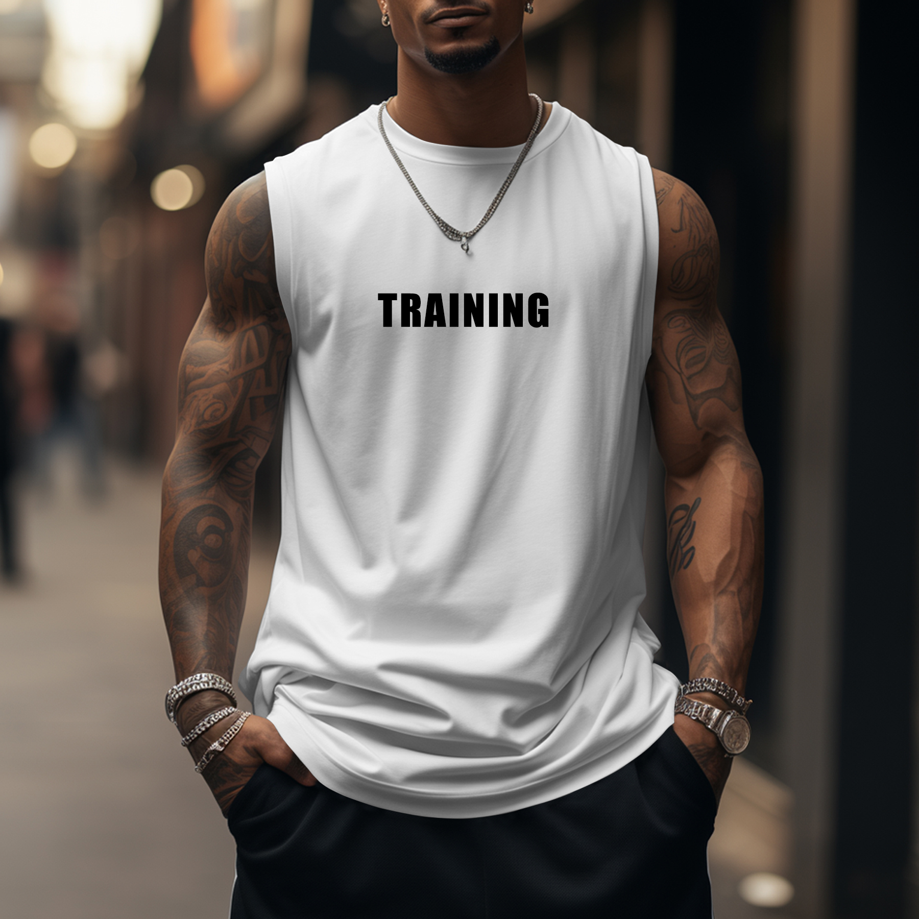 Oversized Men's Training Fitness Tank Top