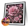 Pinke Rose speziell geformter 5D DIY Teilbohrer Diamant-Malkit 30x30cm